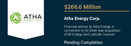 Atha Energy Corp.-Pending Completion