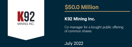 K92 Mining Inc.-July 2022